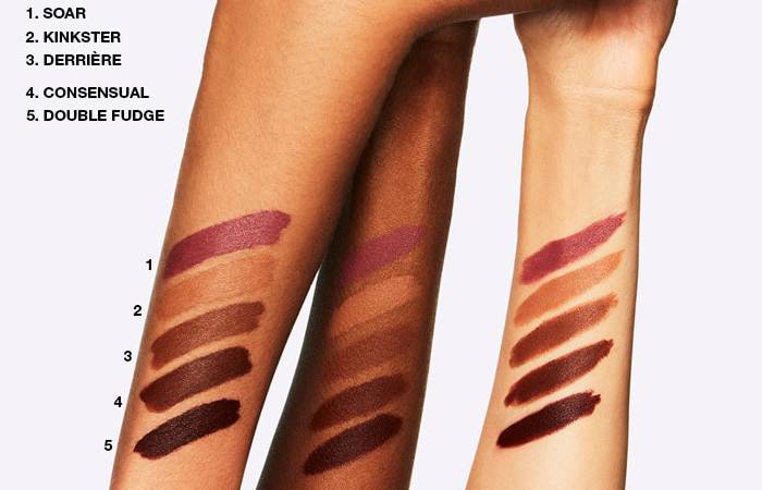 MAC Strip Down shades on different skin tone